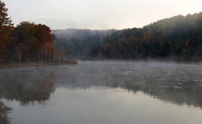 Along the misty Manistee River, Lower Peninsula, October 2016
